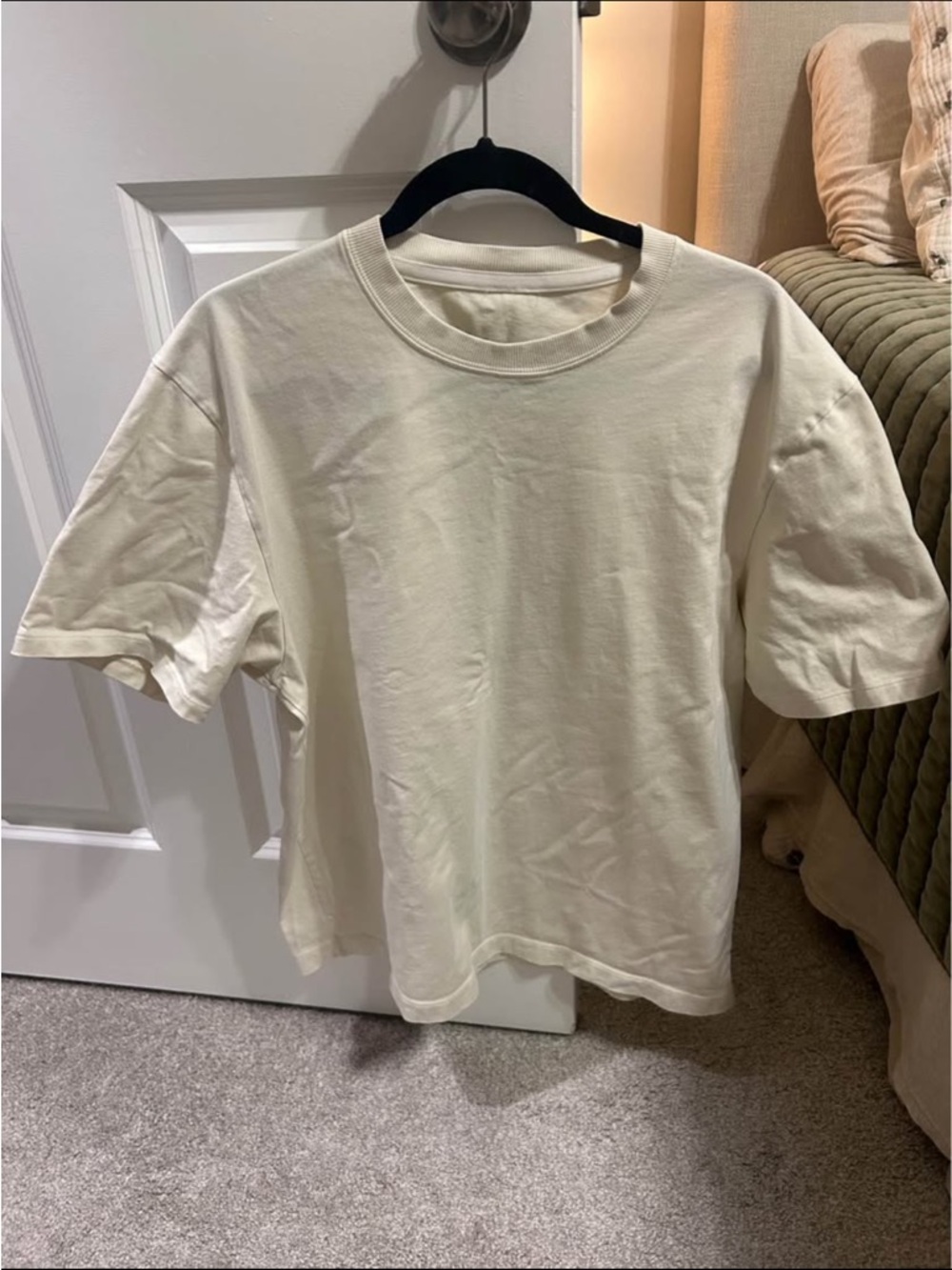 lululemon athletica Cream Short Sleeve Crew Neck Tee